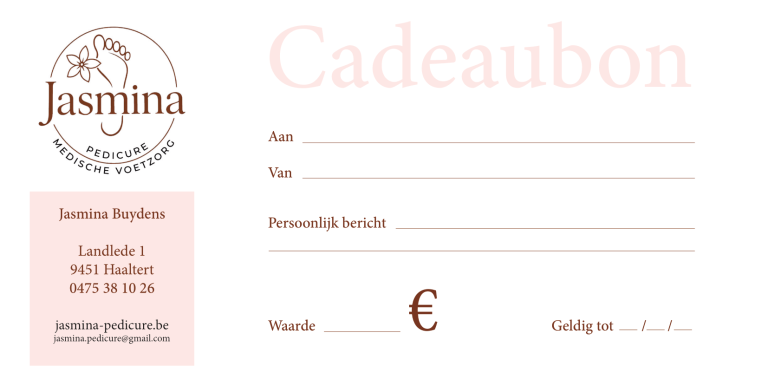 cadeaubon jasmina pedicure